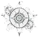A compass rose intertwined with an infinity symbol, representing endless journeys and eternal love tattoo design idea