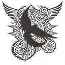 Angles and demons wing spread tattoo design idea