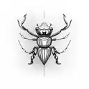 Mechanical stag beetle tattoo design idea