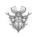 Mechanical stag beetle tattoo design idea