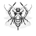 Mechanical stag beetle tattoo design idea