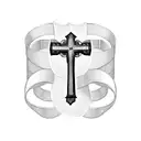 Christian Cross with the text "proverbs 3:5-6" on a ribbon tattoo design idea