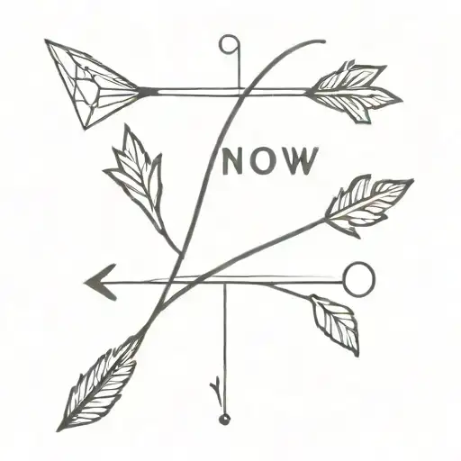 now and arrow with a bible verse incorporated  tattoo design idea