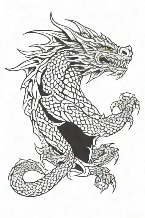 dragon scale armor tattoo design idea