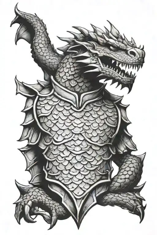 dragon scale armor made tattoo design idea