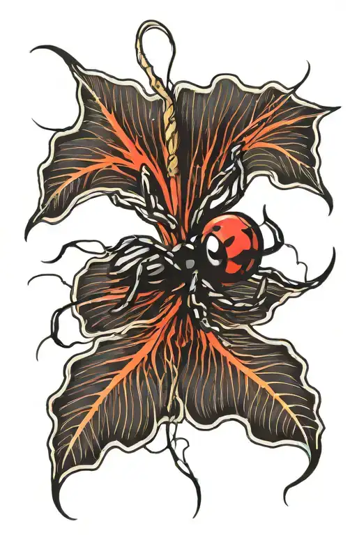 hibiscus, spider web, black widow spider tattoo design idea