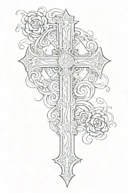 catholic cross tattoo design idea