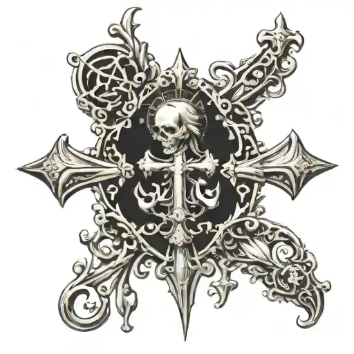 Catholic cross tattoo design idea