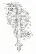 catholic cross tattoo design idea