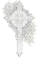 catholic cross tattoo design idea