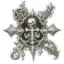 Catholic cross tattoo design idea