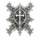 Catholic cross tattoo design idea