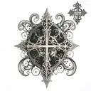 Catholic cross tattoo design idea