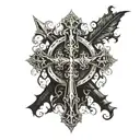 Catholic cross tattoo design idea