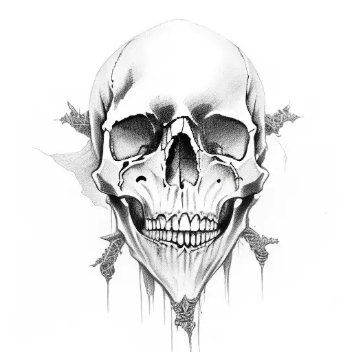 vampire skull tattoo design idea