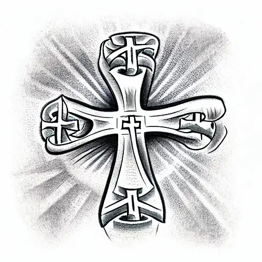 three crosses in the cemetery tattoo design idea