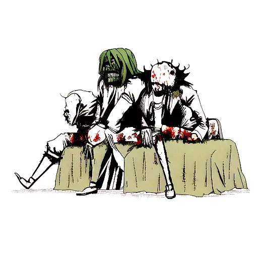 Zombie metalhead tattoo design idea