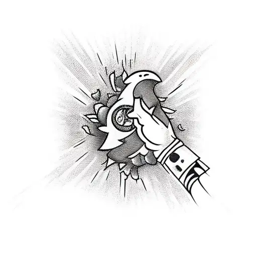 guy throwing coquetel molotov tattoo design idea