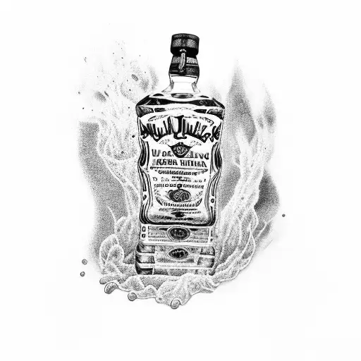 cocktail molotov jack daniels tattoo design idea