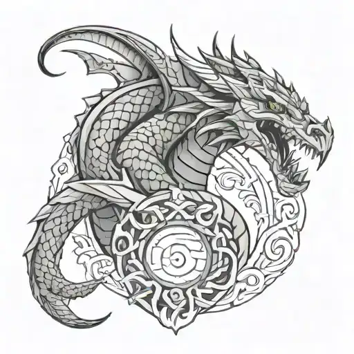 dragon skyrim sleeve tattoo tattoo design idea