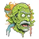 pickle Rick melting acid tattoo design idea