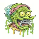 pickle Rick melting acid tattoo design idea