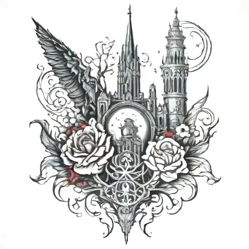 dark tower Stephen King combined tattoo design idea