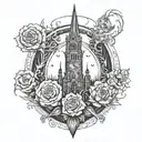 dark tower Stephen King combined tattoo design idea