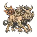 demonic boar tattoo design idea