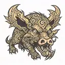 demonic boar tattoo design idea