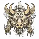 demonic boar tattoo design idea