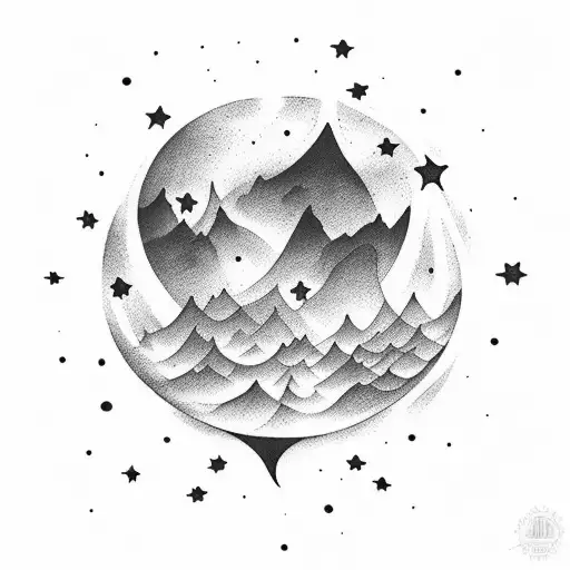 stars inside smoke cloud tattoo design idea