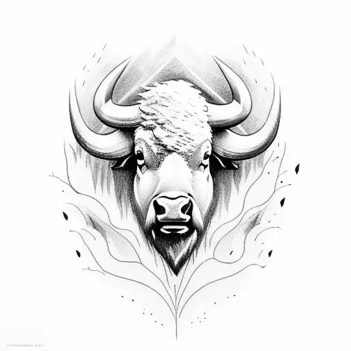 buffalo in the storm tattoo design idea