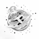 stars inside smoke cloud tattoo design idea