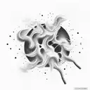 stars inside smoke cloud tattoo design idea