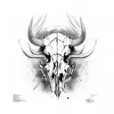buffalo skull tattoo design idea