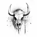 buffalo skull tattoo design idea