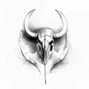 buffalo skull tattoo design idea