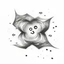 stars inside smoke cloud tattoo design idea