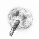 stars inside smoke cloud tattoo design idea