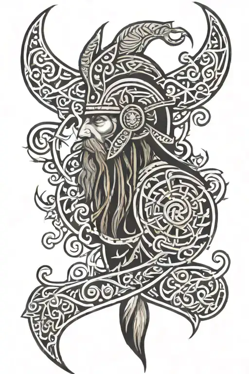 Viking tribal patterns tattoo design idea