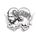 Perseus holding medusas head tattoo design idea