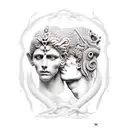 Perseus holding medusas head tattoo design idea