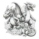 pokemon charizard and charmander tattoo design idea