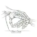 Create a momento vivere tattoo mixing stoicm warriors and quotes keeping the two skeleton hand touching each other tattoo design idea