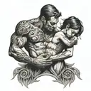 bdsm scene intertwined tattoo design idea