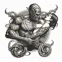 bdsm scene intertwined tattoo design idea