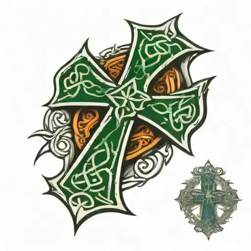 Irish Celtic cross tattoo design idea