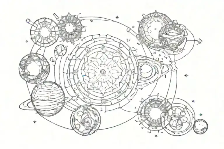 Chakra Planets Galaxy tattoo design idea