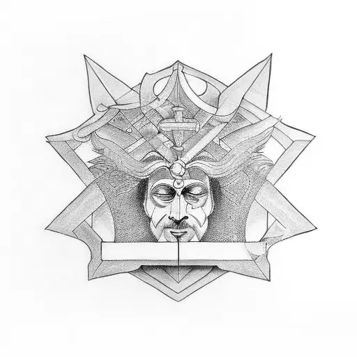 janus god tattoo design idea